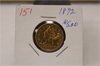 1892 US $5.00 Liberty Gold