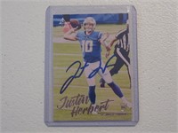 JUSTIN HERBERT SIGNED ROOKIE CARD WITH COA