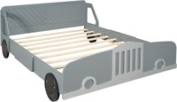 Full Size Car Shaped Wooden Platform, W/Wheels