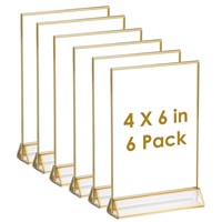 WF954  UNIQOOO Acrylic Sign Holders, 4x6, Pack 6