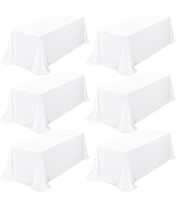 6 PACK RECTANGLE 90 X 156 INCH WHITE POLYESTER