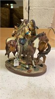 American Indian Couple on Horses Figurine