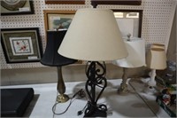 3 TABLE LAMPS W/ SHADES