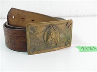 Vintage Belt Buckle & Belt 32