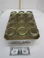 12 Kerr regular mouth pint mason jars