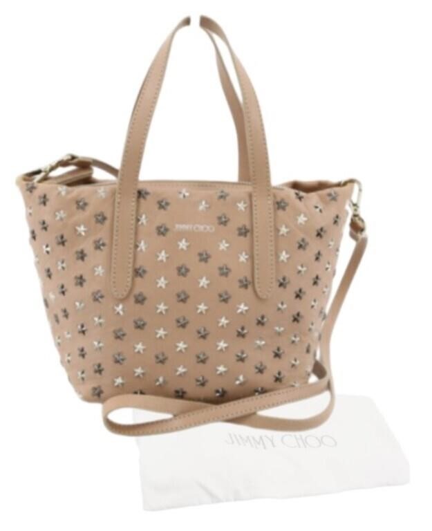 Jimmy Choo Tan Star Studded 2WAY Handbag