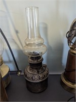 Vintage oil lamp with hurricane