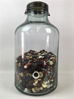 1930 Illinois Glass Company,5 Gallon Jar & Buttons