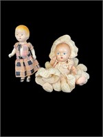 2- Small Antique Composition Dolls