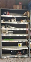 Metal Shop Shelf with Contents