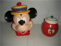 2 Mickey Mouse Cookie Jars, Tallest 11 in.