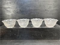 LOT OF 4 CRYSTAL FROSTED LAMP SHADES