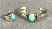 Sterling & Turquoise Bracelet & Ring