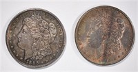 1886 & 1889 CH BU MORGAN DOLLARS WITH COLOR