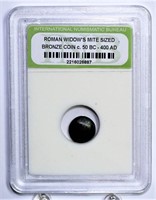Roman Widow's Mite Sized Bronze Coin 50BD-400AD