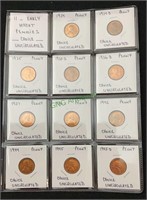 Coins - lot 2011 early wheat pennies, choice