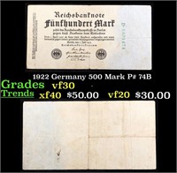 1922 Germany 500 Mark P# 74B Grades vf++