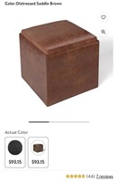 Simpli Home Rockwood Cube Storage Ottoman (NEW)