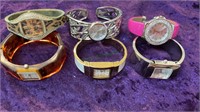 Lot of 6 Ladies bangle and cuff watches.
