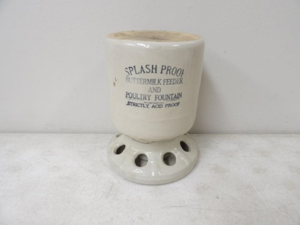 Stoneware Splash Proof Buttermilk Feeder & Poultry