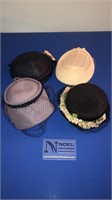 4 vintage lady hats