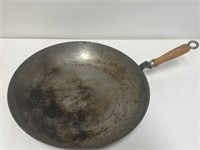 12  in Metal Frying Pan W/ Wood Handle