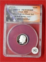 2019 S Roosevelt Dime ANACS PR70 DCAM