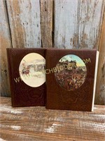 2 Leather Bound Books The Rancher / The Texan