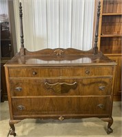 (AG) Wood dresser with two medium sized drawers