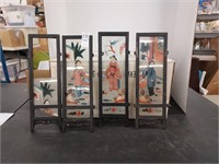 Reverse glass hand painted panels