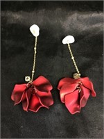 FASHION "EVENING" EARRINGS / RED