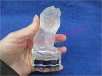 goebel frosted crystal lion figurine - 4.5in tall