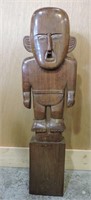 SOUTH AMERICAN WOOD CARVING OF MALE FIGURE