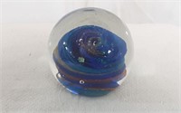 Hand-Blown Multi-Color Vortex Glass Paperweight