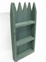 Green Painted Wood Picket Shelves