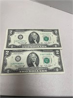 (2) 1976 Bicentennial $2 Bills