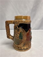 VINTAGE 1950S HAND PAINTED LUSTERWARE BEER STEIN