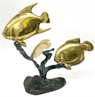 Vintage Brass & Bronze Tropical Fish Statue