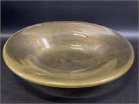 Gold Speckled Heavy Art Glass Bowl