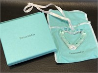 Tiffany & Co. Candy Cane Heart Ornament w/ Bag &