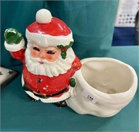 VINTAGE CERAMIC SANTA PLANTER