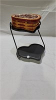 Longaberger heart basket and stand
