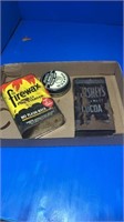 Fire wax, Hershey’s, and Hoffco vintage tins
