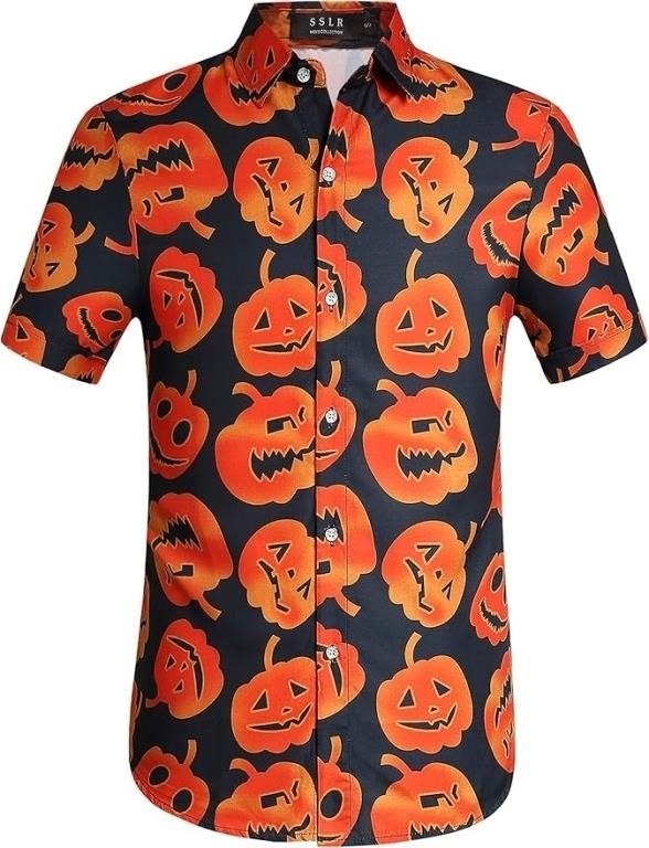 SEALED- SSLR Mens Halloween Shirt, Short Sleeve Pu