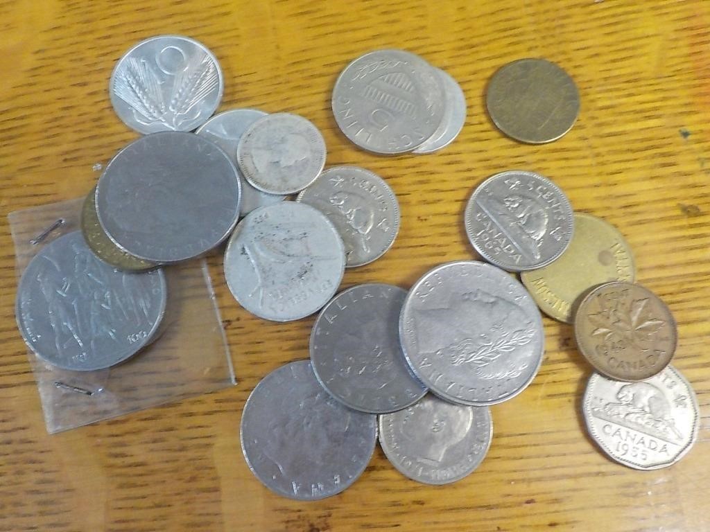 19 Foreign coins all