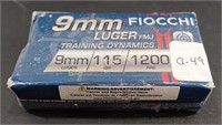 ~49 Rounds of Fiocchi 9mm Luger Ammo