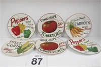 Set of 6 Vegetable Plates