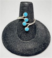 Sterling Turquoise Ring 1 Grams Size 6.75
