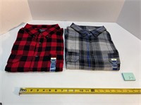 (2) New Shirts Big & Tall 2XL Flannels