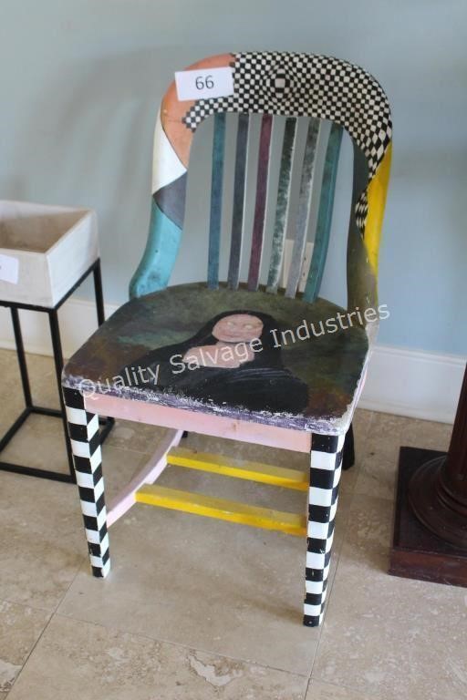 wooden painted chair